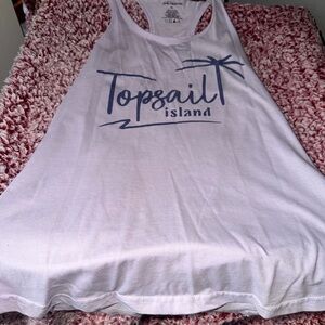 Topsail Island White Tank Top